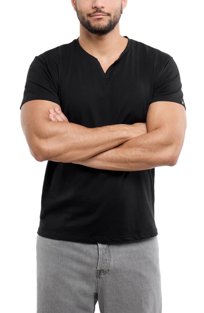 XRAY Split Neck T-Shirt, Alternate, color, Black