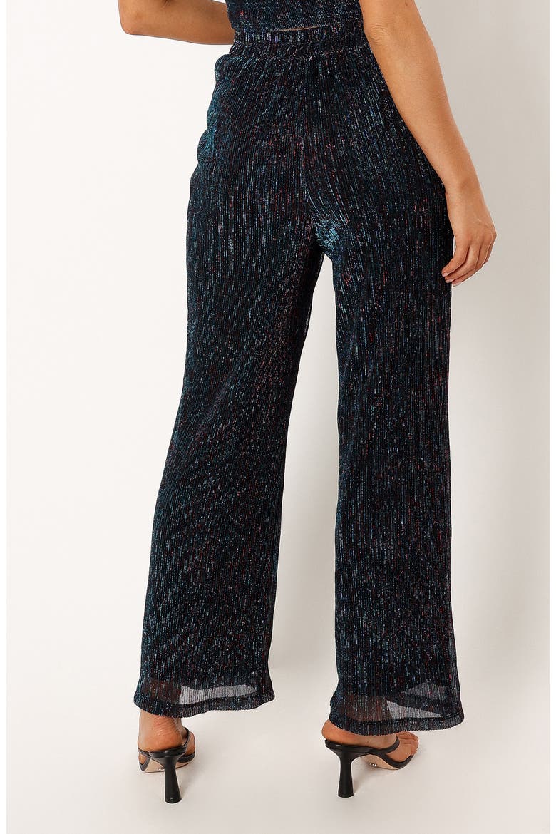 Sonja Metallic Wide Leg Pants, Alternate, color, BLACK TEAL