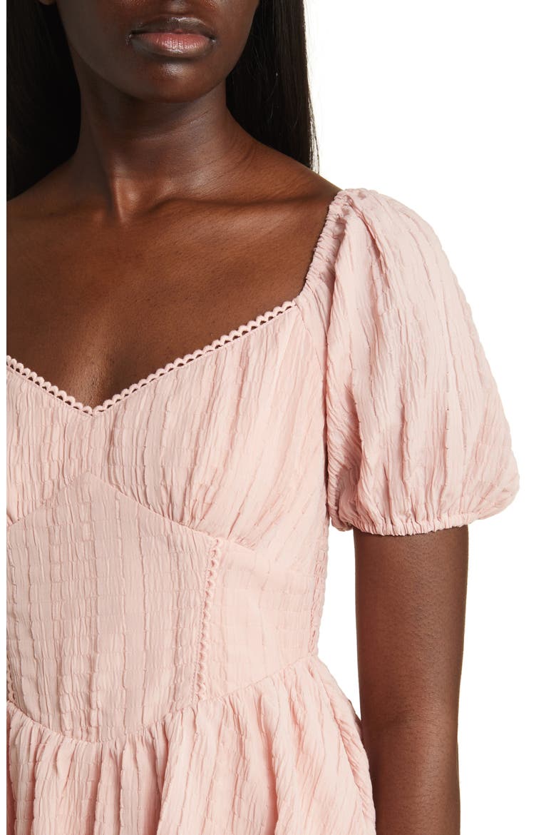 Crinkle Tiered Minidress, Alternate, color, BLUSH