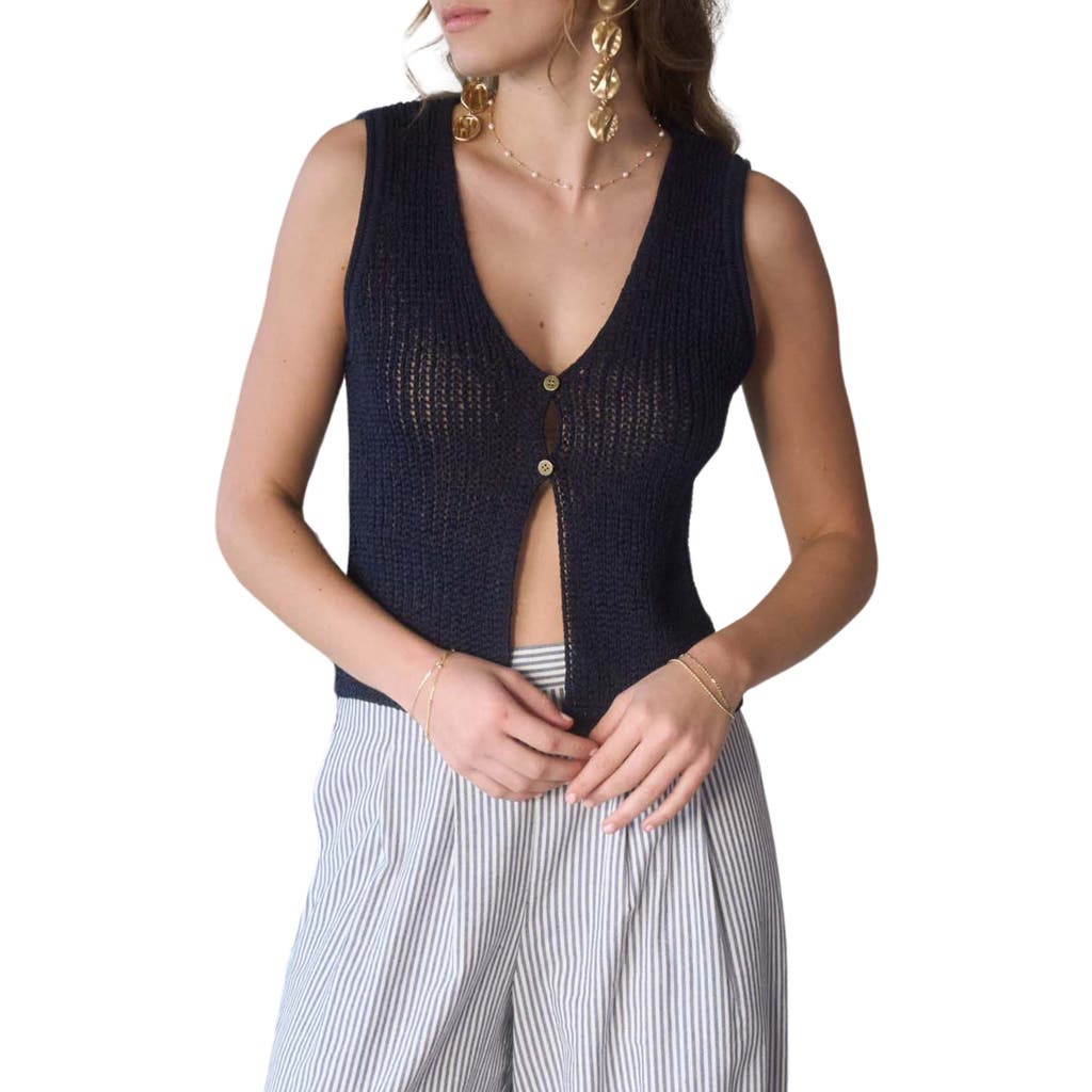 BLU PEPPER BLU PEPPER BUTTON FRONT KNIT SLEEVELESS TOP