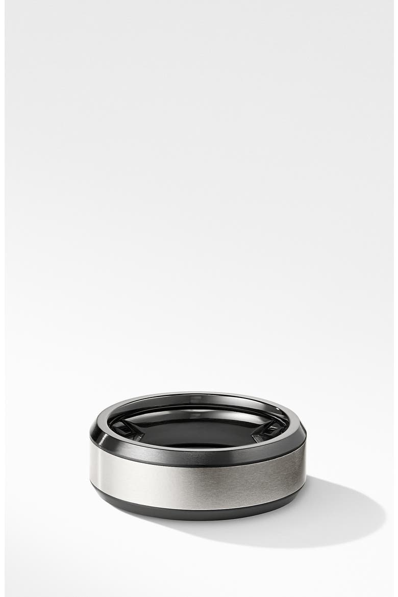 Beveled Titanium Band Ring, Main, color, BLACK TITANIUM/ GREY TITANIUM