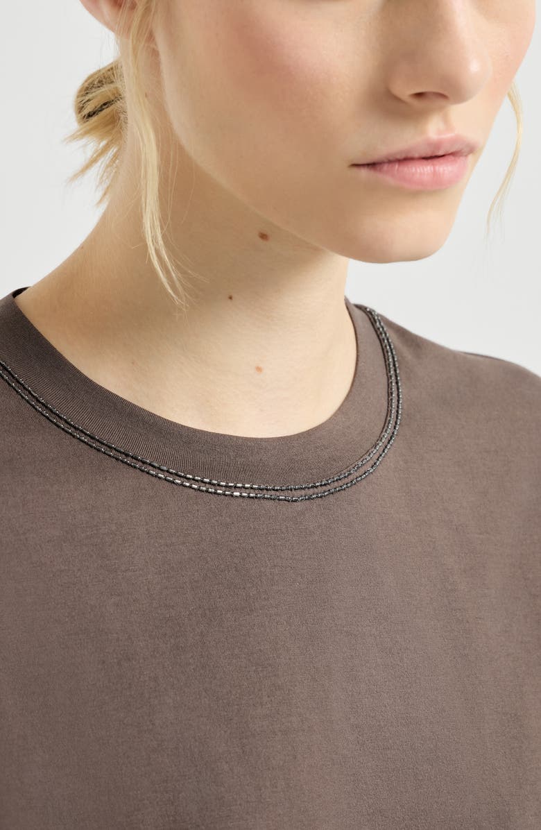 Brunello Cucinelli Cotton jersey T-shirt, Alternate, color, Brown