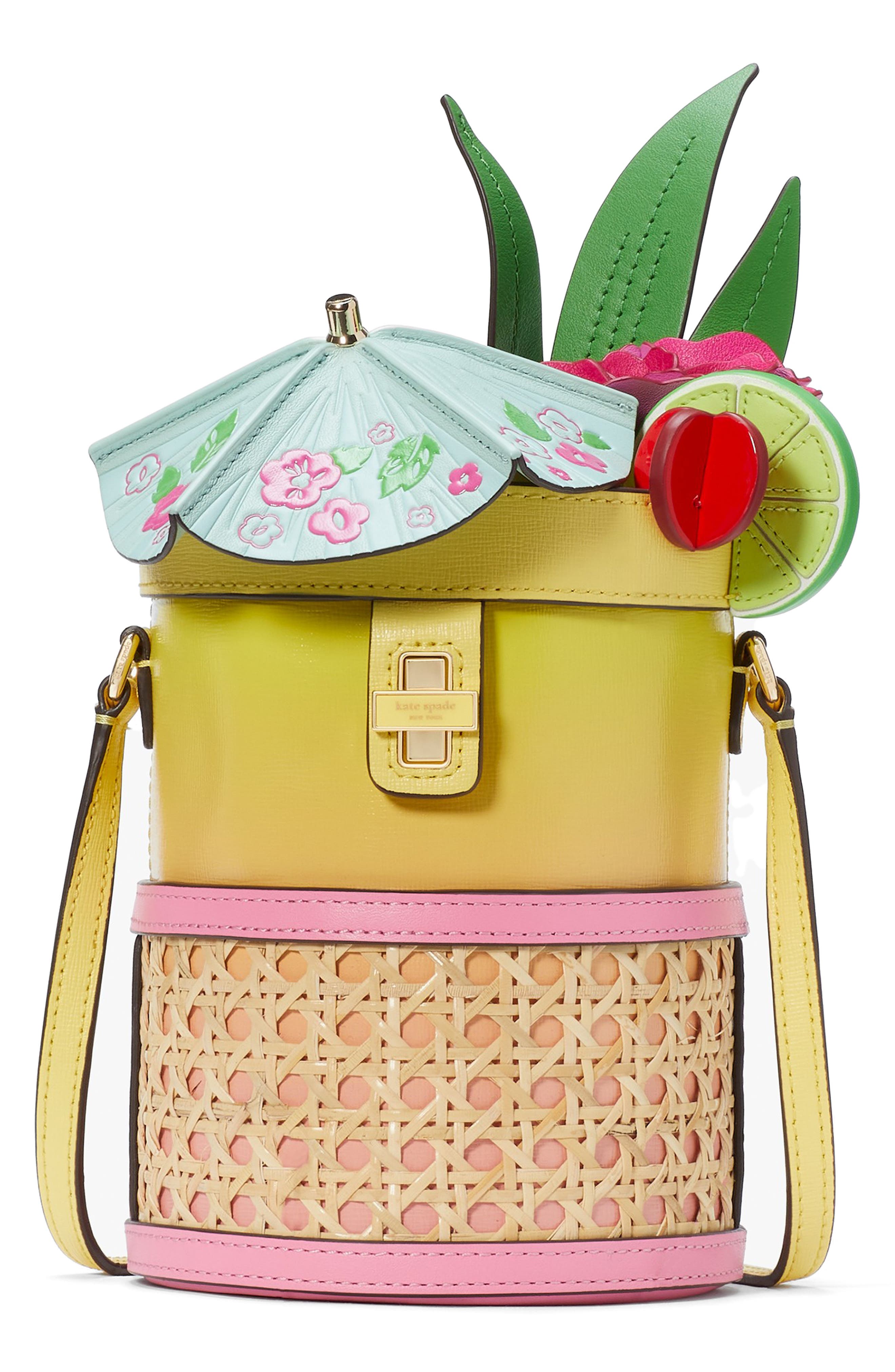 Kate Spade New York 3D drink leather crossbody bag, Main, color, 