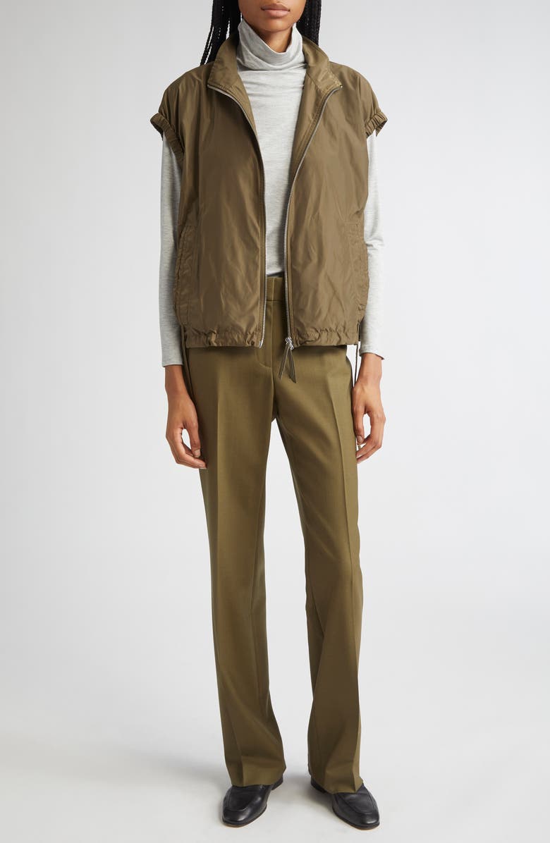 Lafayette 148 New York Reade Stretch Wool Straight Leg Pants, Alternate, color, Forage Green