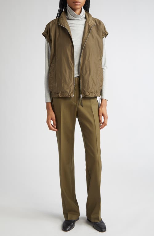 Lafayette 148 New York Ruched Pocket Zip Vest In Green