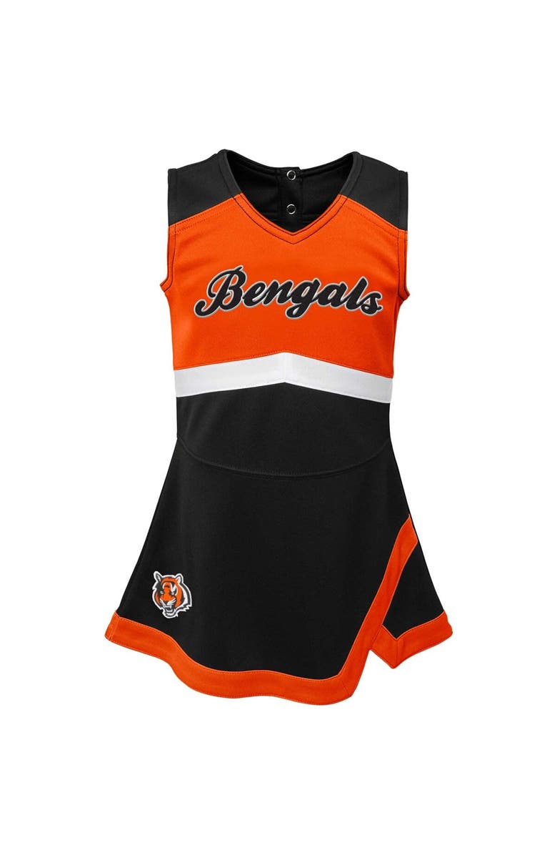 Outerstuff Girls Infant Black Cincinnati Bengals Cheer Captain Jumper Dress, Alternate, color, Black
