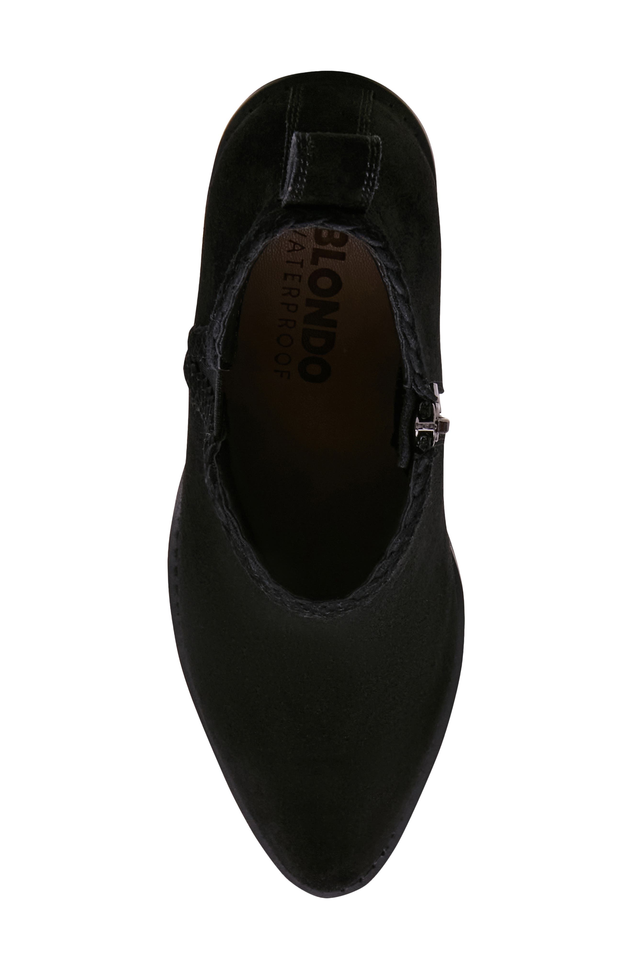 Temple Waterproof Ankle Bootie, Alternate, color, BLACK SUED