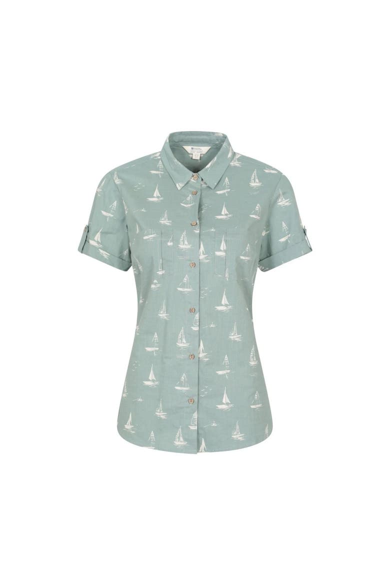 Coconut Sailboat Short-Sleeved Shirt, Main, color, Khaki Green