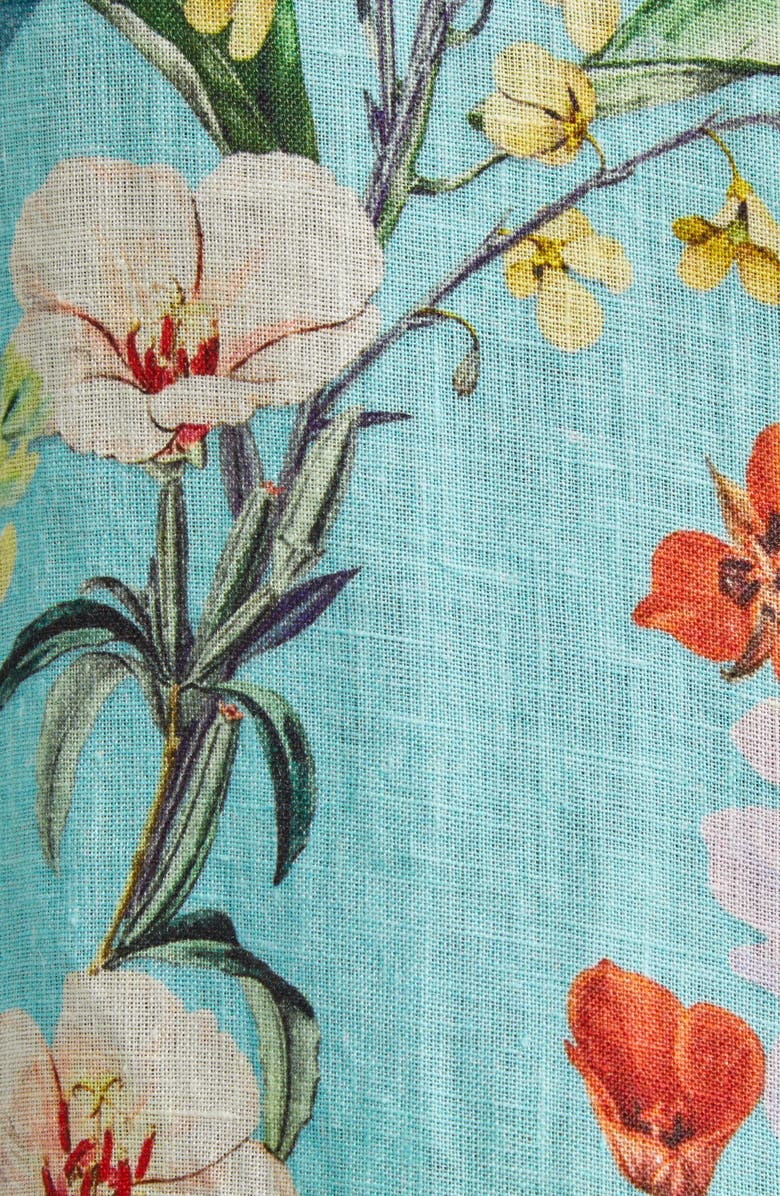 Camilla Tiered Long Sleeve Linen Shirtdress, Alternate, color, Gardens Of Queluz