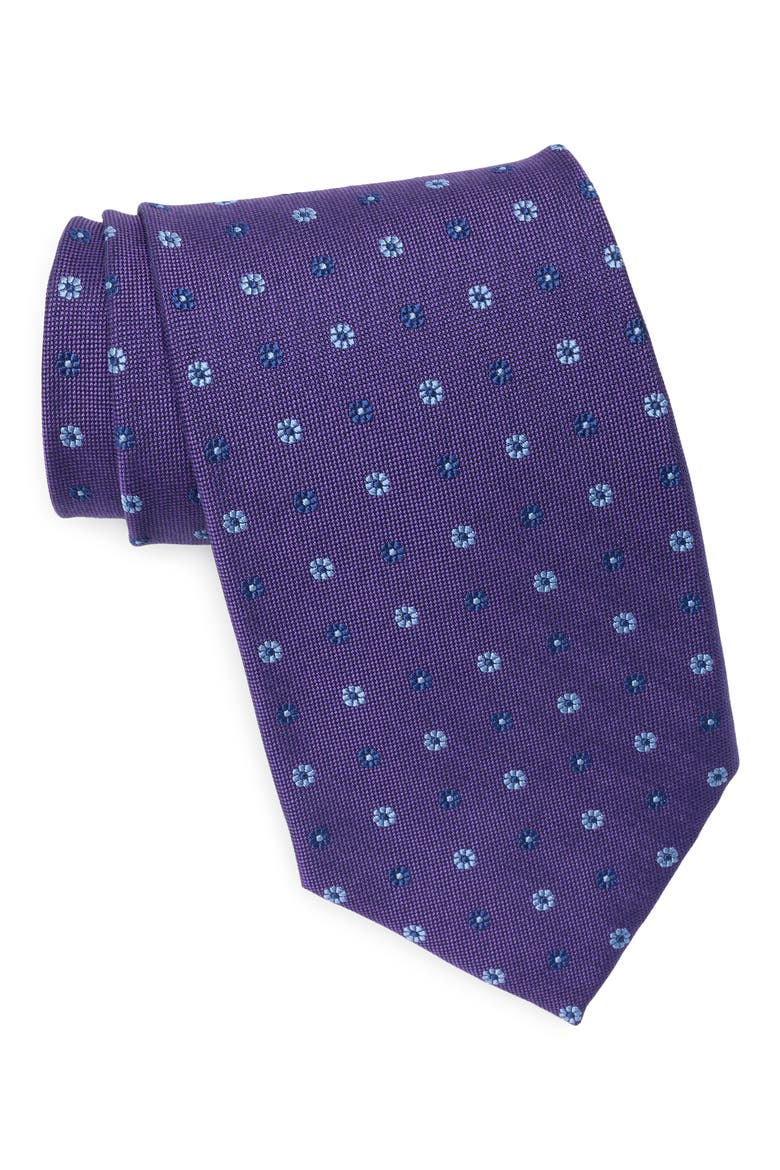 Alt Floral Jacquard Tie, Main, color, PURPLE
