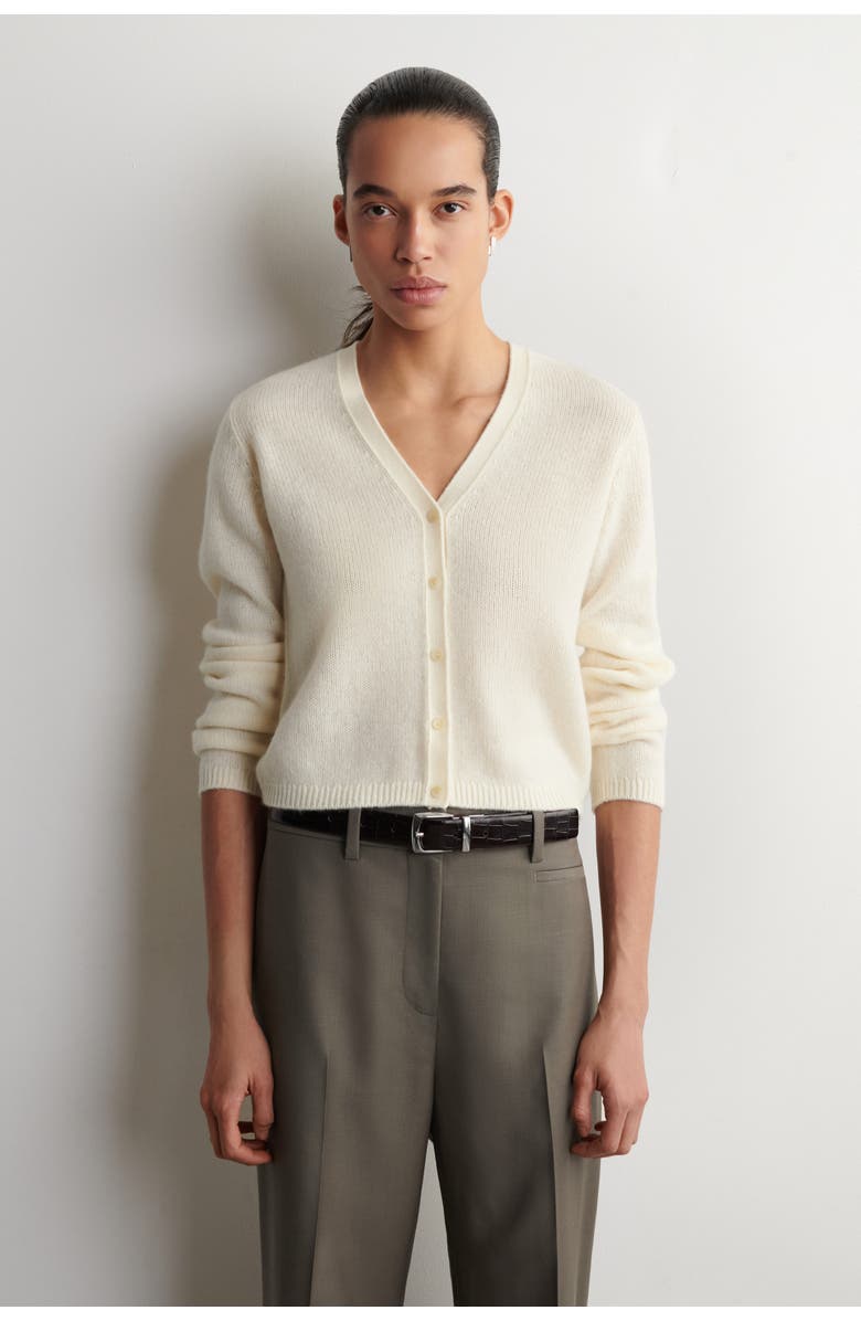 COS Cashmere V-neck Cardigan, Main, color, Cream