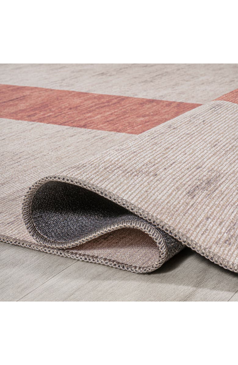 JONATHAN Y Raita Modern Distressed Stripe Machine-Washable Area Rug, Alternate, color, Ivory/Peach