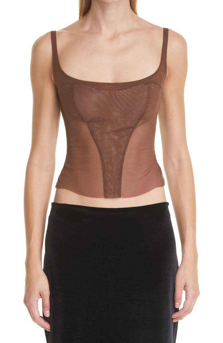 Kathryn Bowen Mesh Crop Tank, Main, color, 