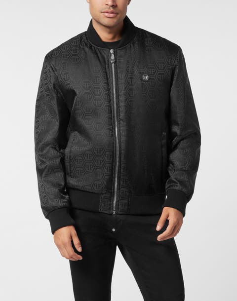 Nylon Bomber Jacquard Monogram Men