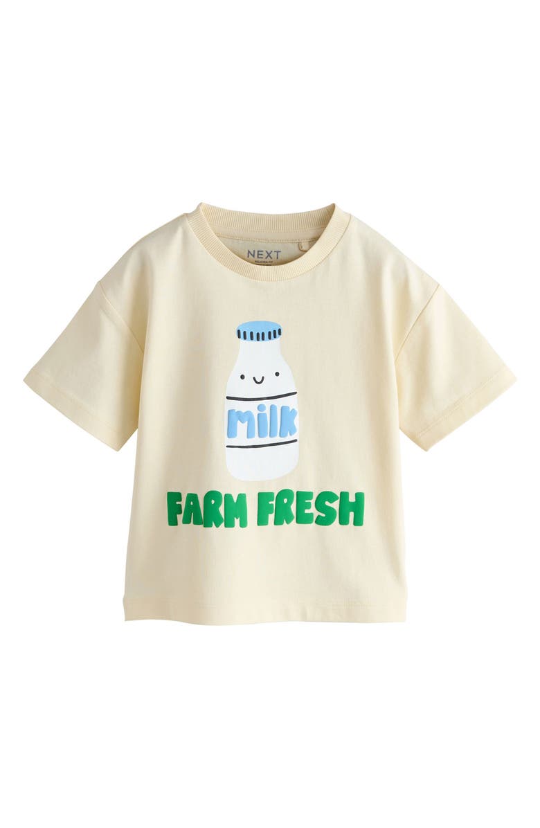 NEXT Kids' Assorted 3-Pack Breakfast Treats Embroidered Cotton Graphic T-Shirts, Alternate, color, Blue