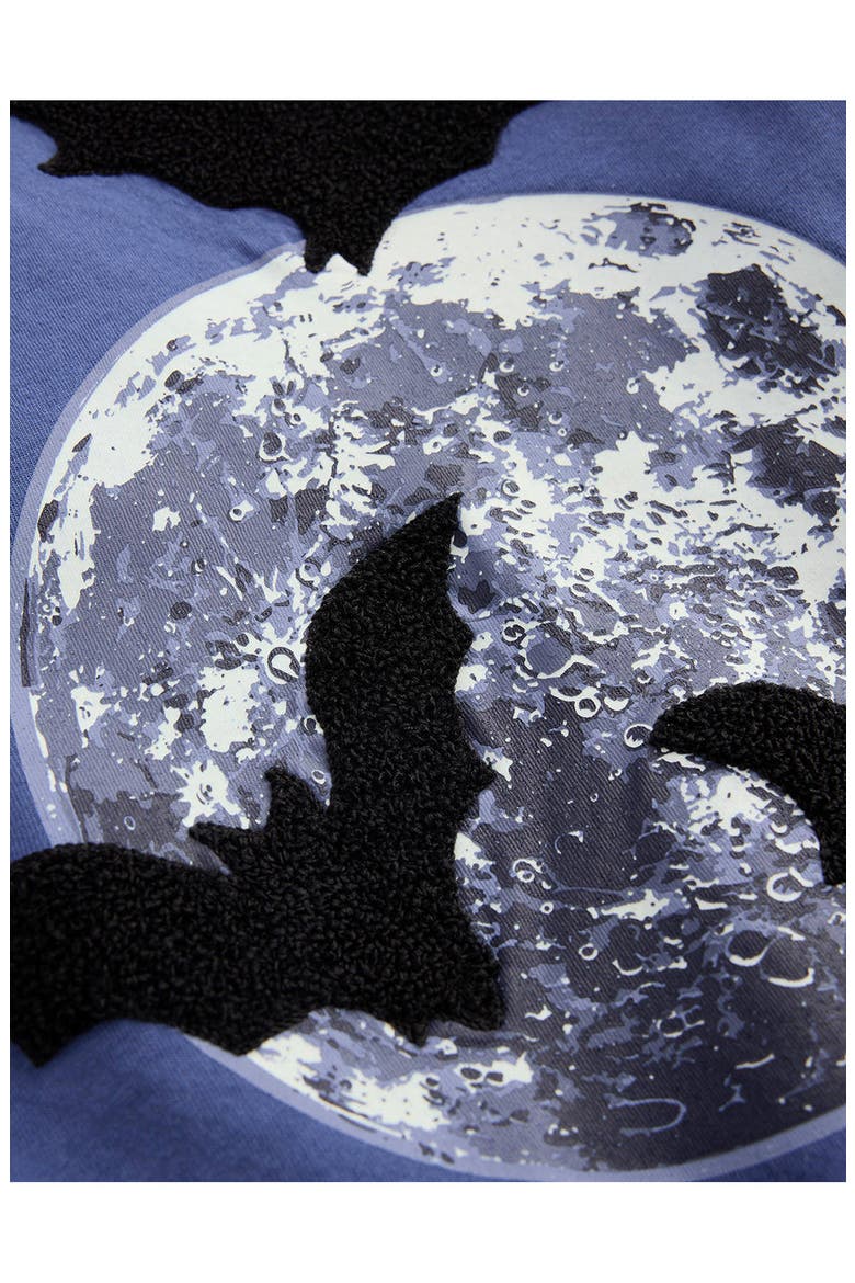 Kids' Glow Appliqué Long Sleeve T-Shirt, Alternate, color, MOONS AND BATS