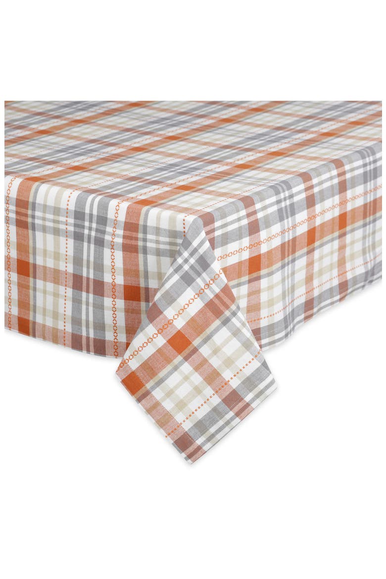 Autumn Afternoon Plaid Cotton Tablecloth, Main, color, AUTUMN AFTERNOON PLAID