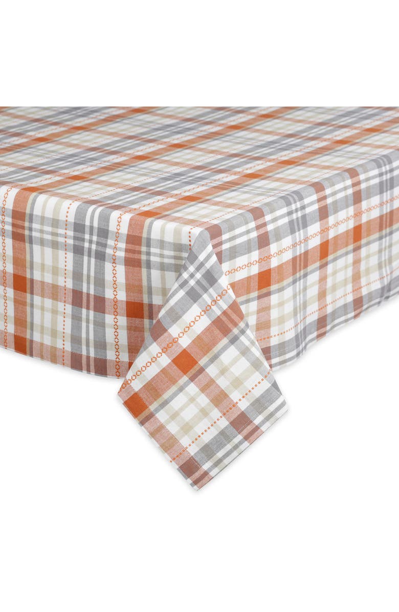 Design Imports Autumn Afternoon Plaid Cotton Tablecloth, Main, color, Autumn Afternoon Plaid
