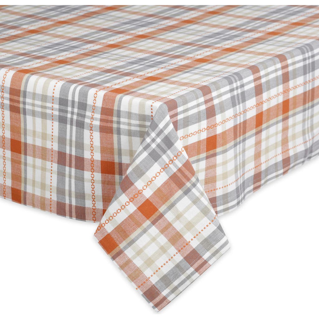 Design Imports Autumn Afternoon Plaid Cotton Tablecloth In Multi