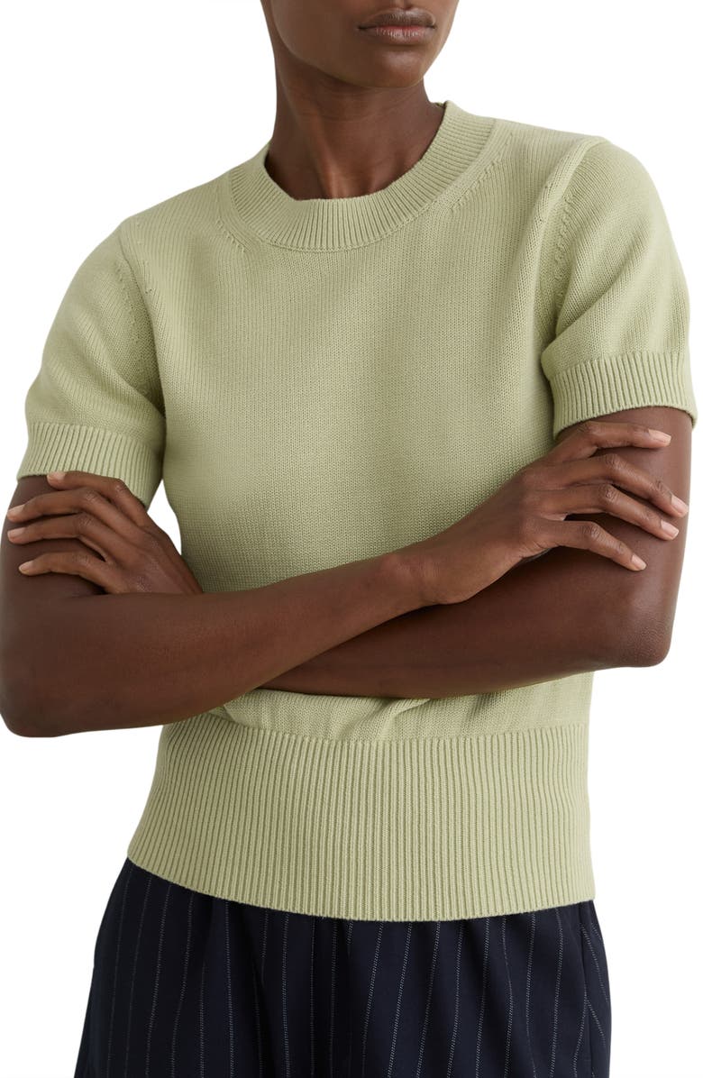 Reiss Anita Cotton & Wool Sweater, Alternate, color, Sage Green