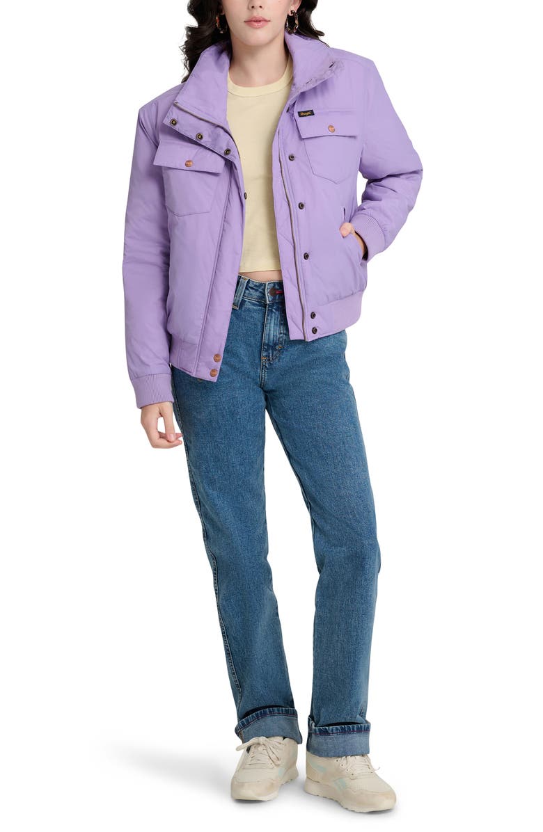 Wrangler x Stranger Things Erica Bomber Jacket, Alternate, color, Light Purple