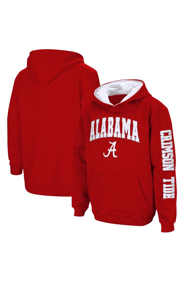 COLOSSEUM Youth Colosseum Crimson Alabama Crimson Tide 2-Hit Team Pullover Hoodie, Main, color, Crimson