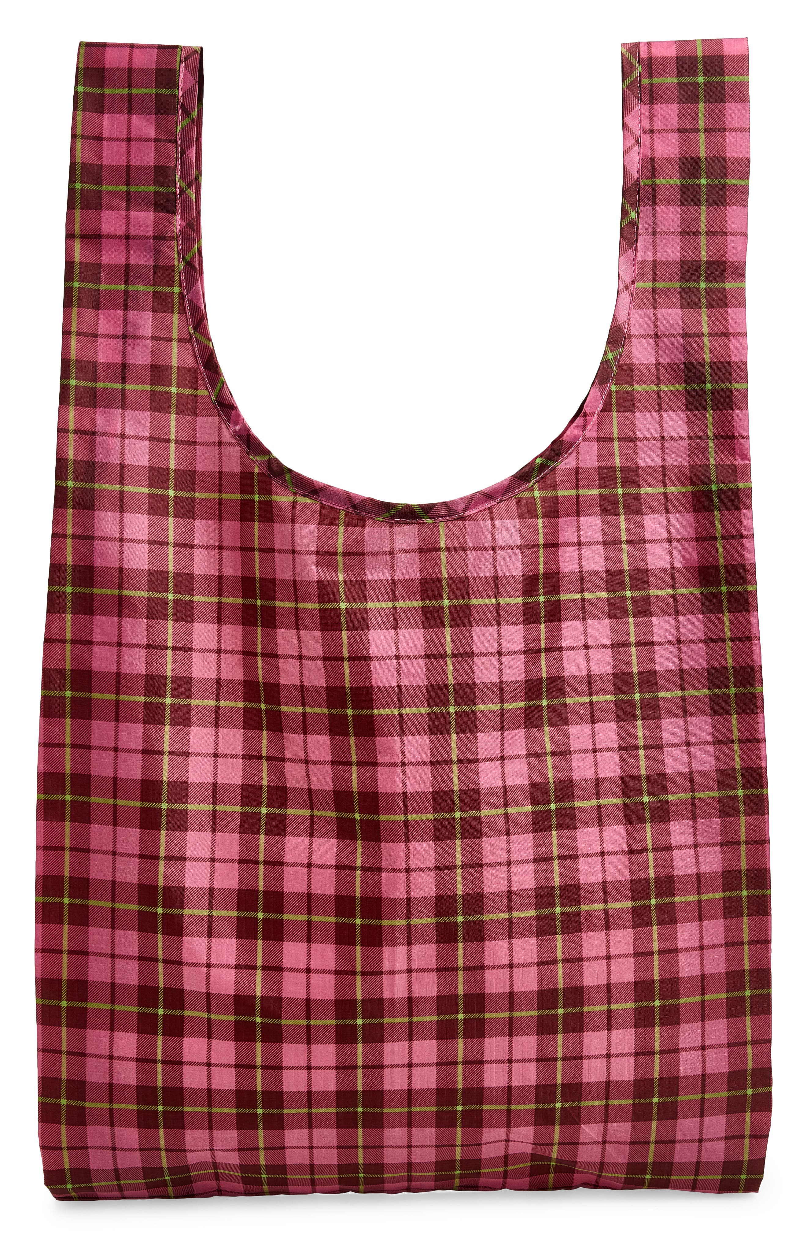 Standard Baggu Bag, Main, color, AZALEA PINK TARTAN