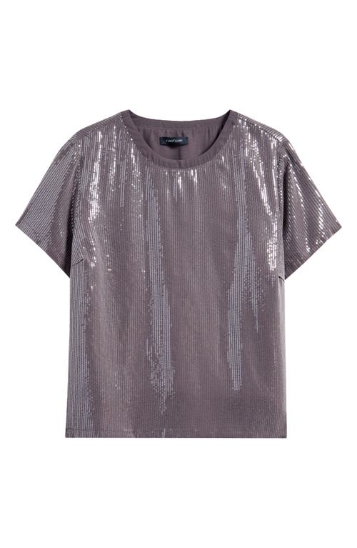 Sanctuary Perfect Sequin T-Shirt in Gunmetal 