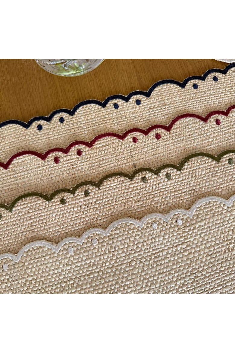 Square Polka Dot Buriti Placemat, Alternate, color, Wine