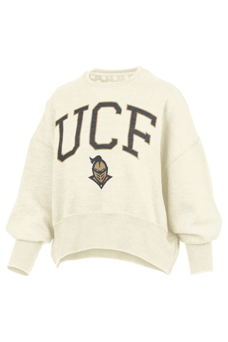 Women's Pressbox Natural UCF Knights Oversized Waist-Length Crewneck Sweatshirt, Alternate, color, Natural