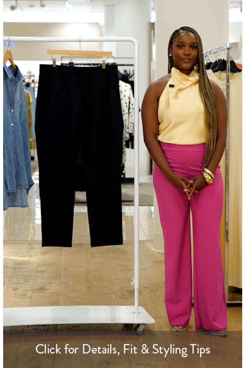 Pull-On Stretch Ponte Skinny Ankle Pants video