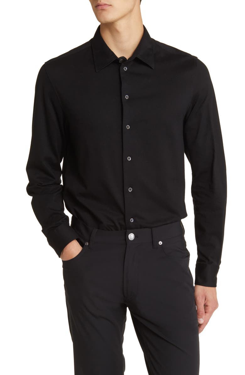Emporio Armani Solid Button-Up Shirt, Main, color,