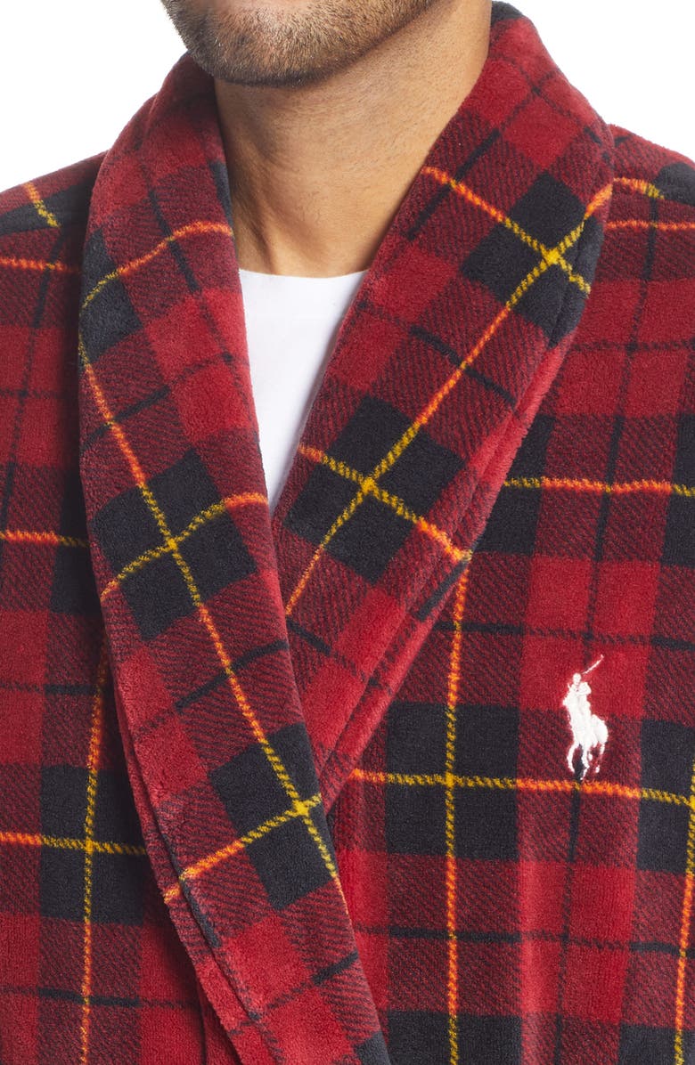 Polo Ralph Lauren Plaid Microfiber Robe, Alternate, color,