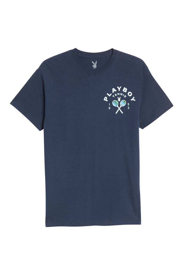 Playboy Chest Logo T-Shirt, Alternate, color, NAVY