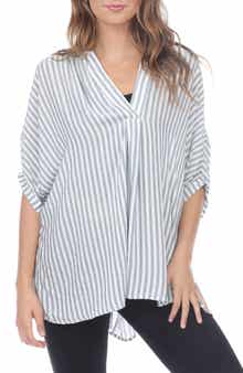 RAIN AND ROSE Striped High-Low Top