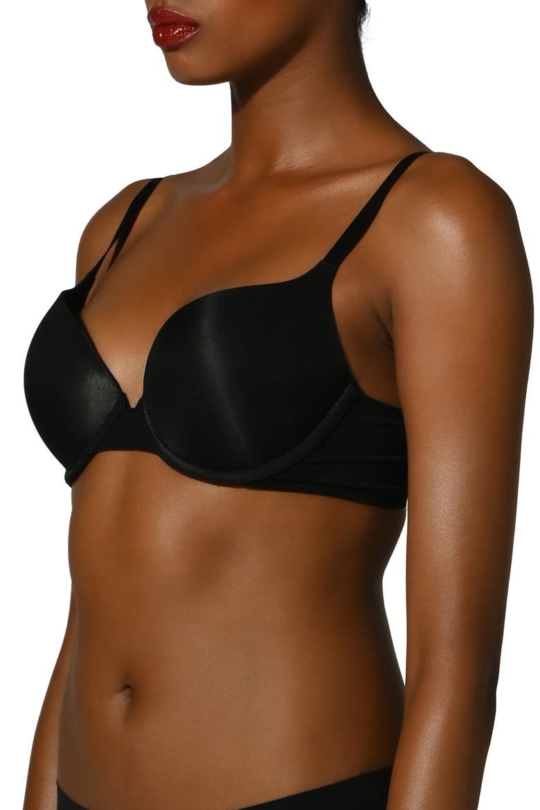 3W Underwire Push-Up Bra, Alternate, color, BLACK