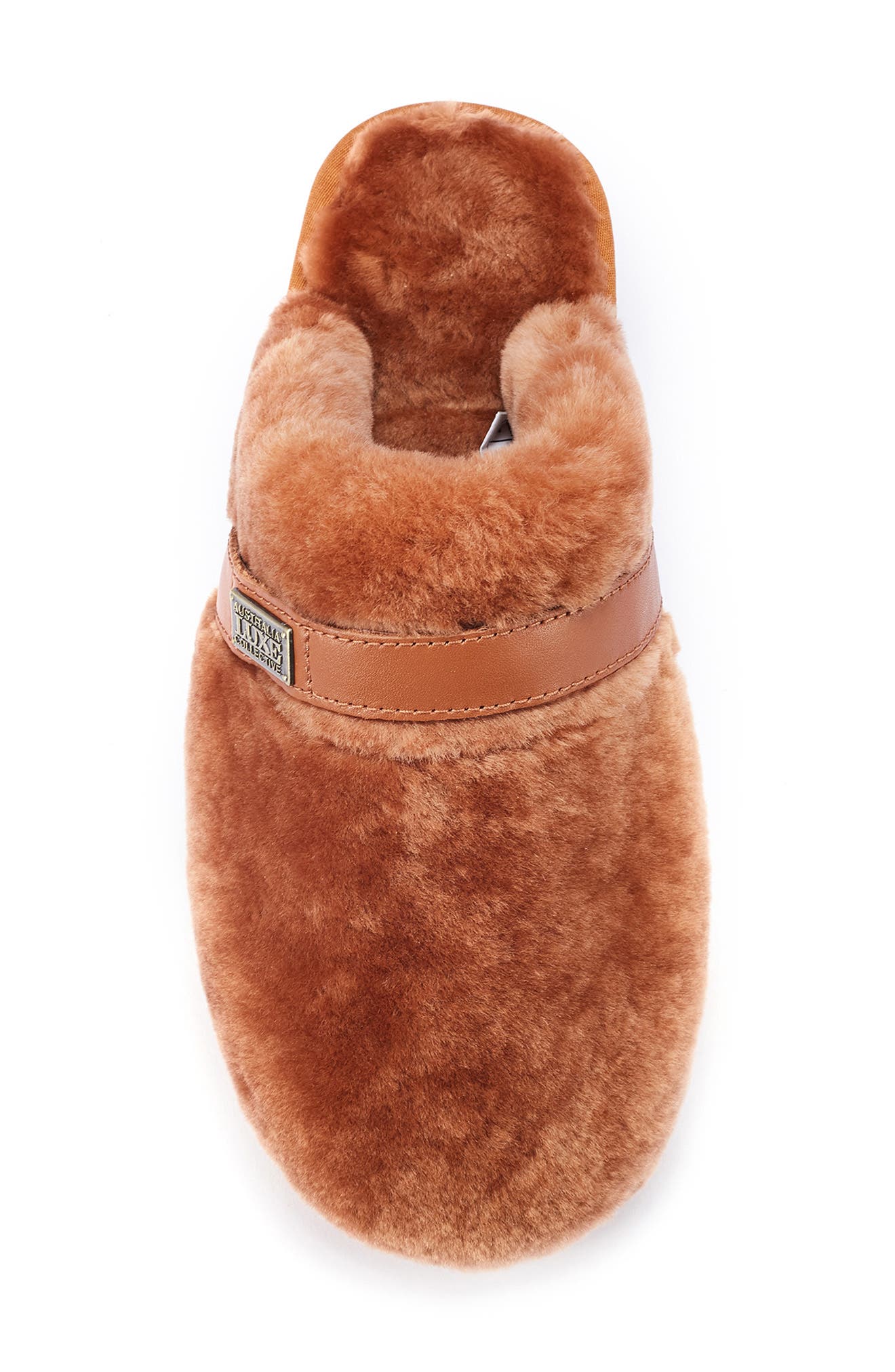 Grace Genuine Shearling Slipper, Alternate, color, CHESTNUT