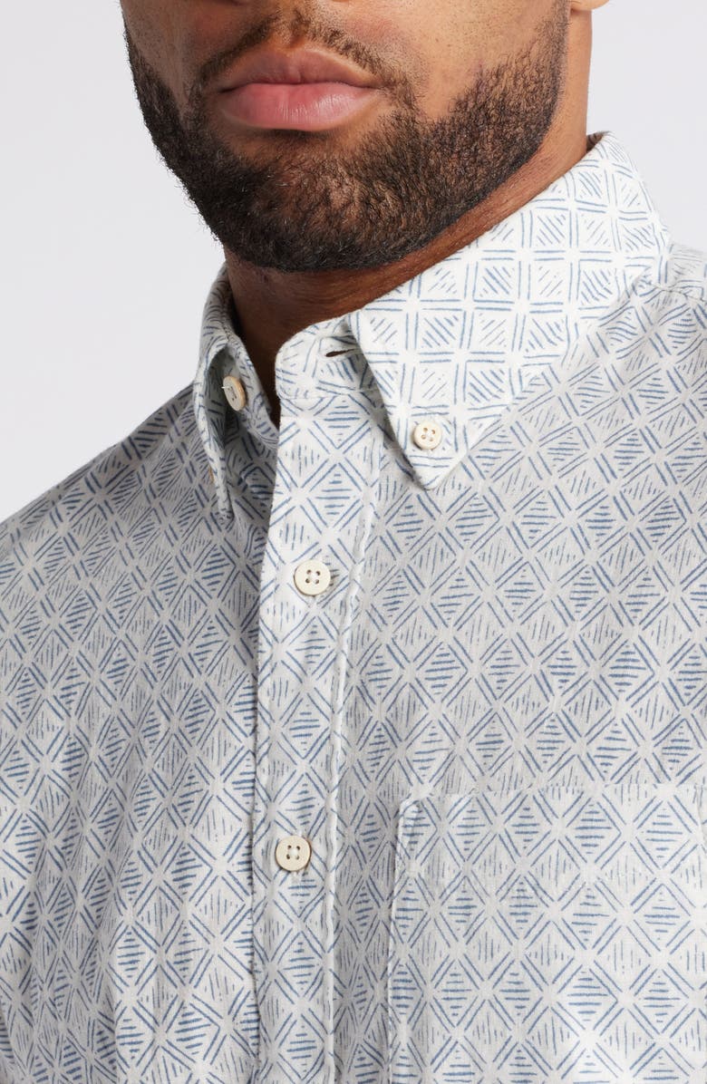 Faherty Breeze Short Sleeve Linen Blend Button-Up Shirt, Alternate, color,