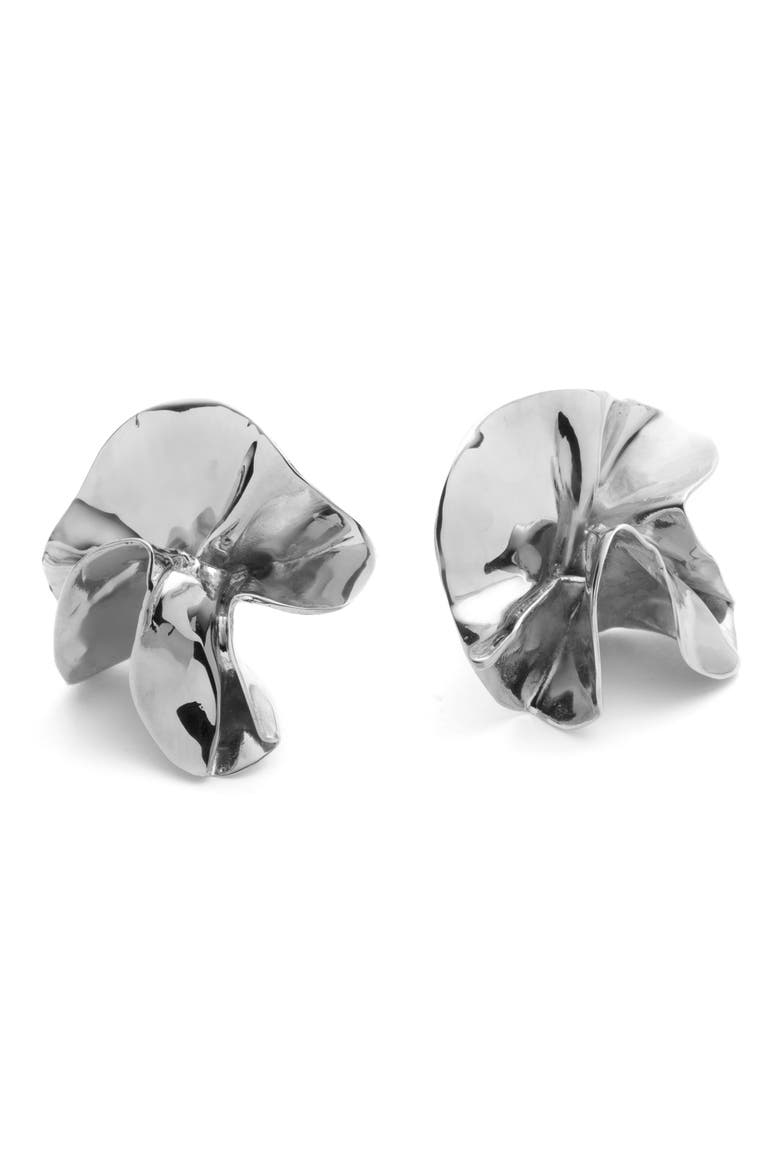Delphinium Stud Earrings, Alternate, color, STERLING SILVER
