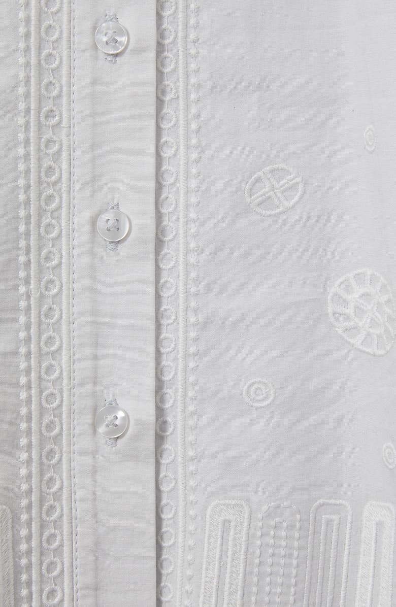 Reiss Kids' Elliot Jr. Embroidered Cutout Cotton Dress, Alternate, color, Blue