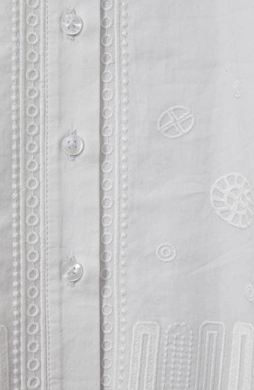 Reiss Kids' Elliot Jr. Embroidered Cutout Cotton Dress In Silver