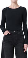 AGOLDE Nova Long Sleeve Crop Rib T-Shirt