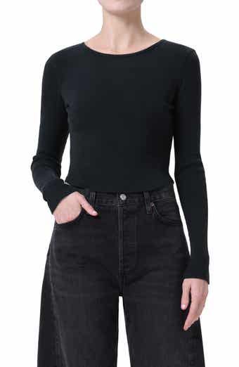 AGOLDE Nova Long Sleeve Crop Rib T-Shirt
