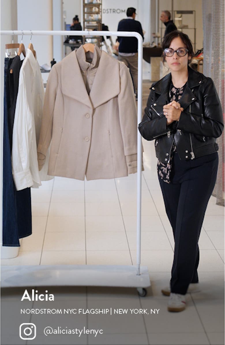 Freida Mixed Media Coat with Removable Puffer Bib, sales video thumbnail