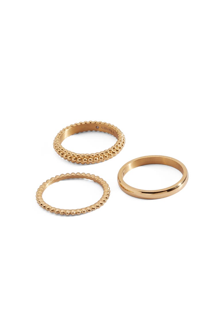 Textured Stacking Ring Set of 3, Main, color, Gold