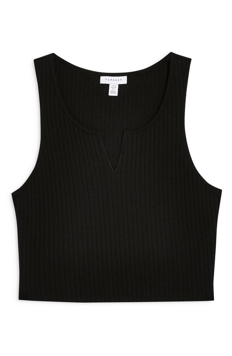 Topshop Ribbed Notched Tank Top, Alternate, color, 