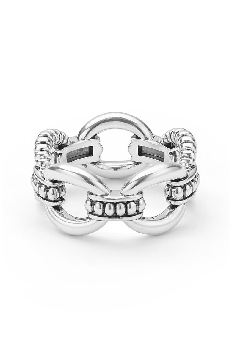 Sterling Silver Link Ring, Alternate, color, SILVER