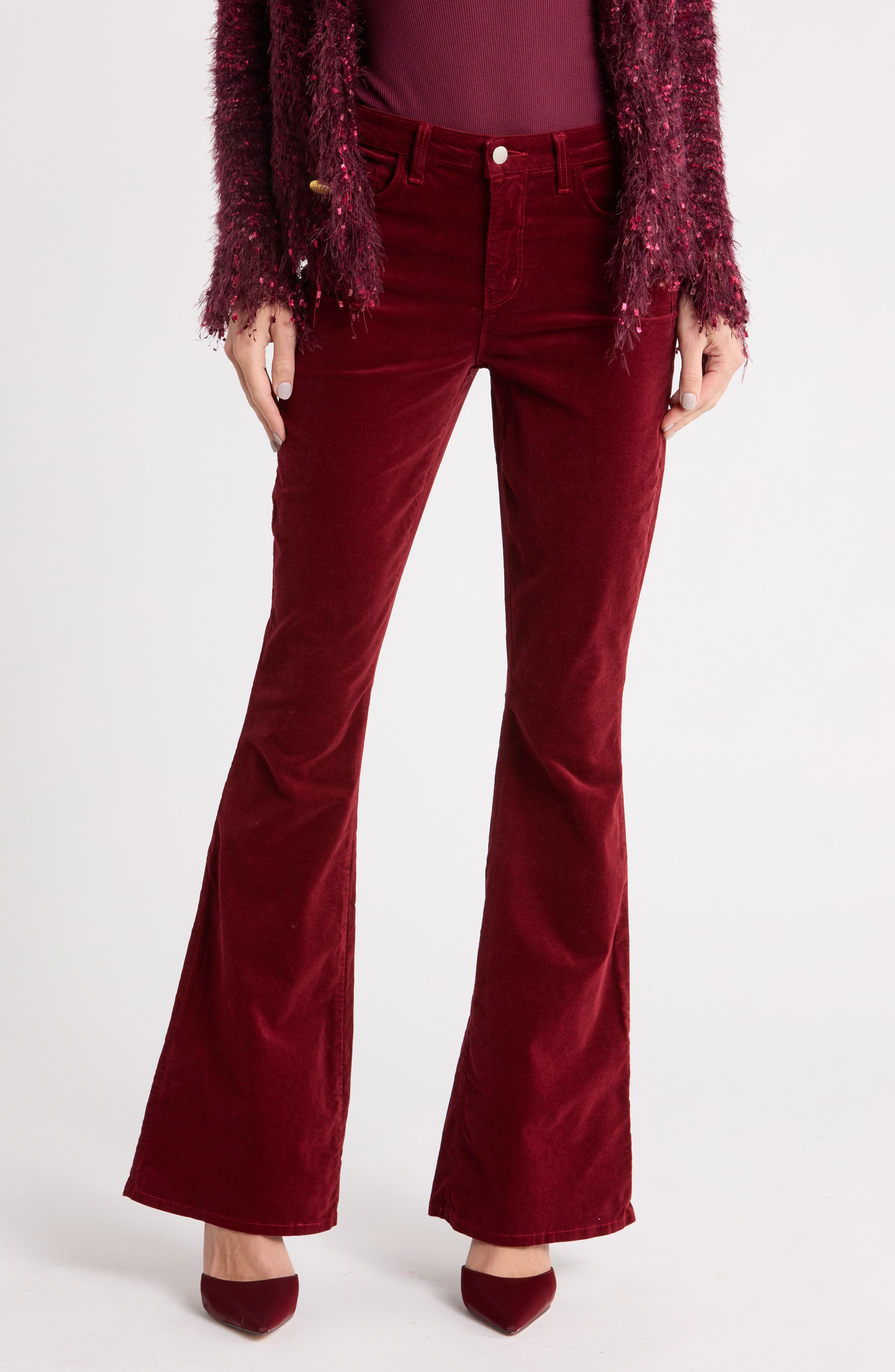 Marty High Waist Velvet Flare Leg Jeans