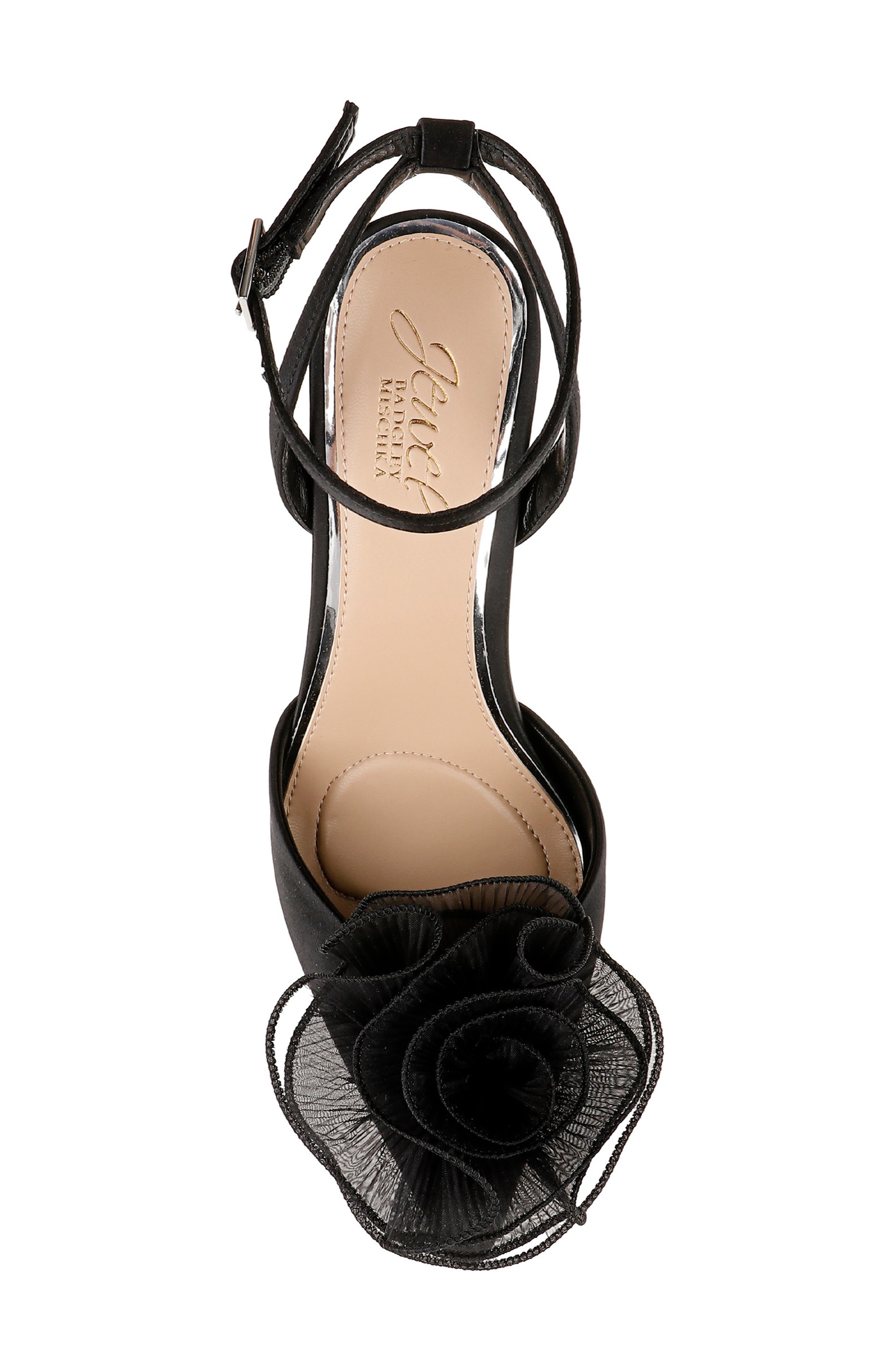 Taylee Embellished Ankle Strap Pump, Alternate, color, BLACK SATIN