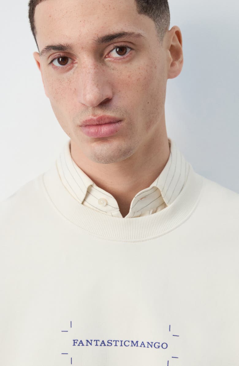 MANGO x Fantastic Man Logo Graphic Sweatshirt, Alternate, color, Off White